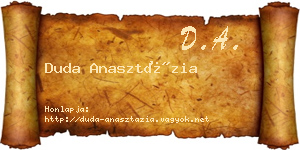 Duda Anasztázia névjegykártya